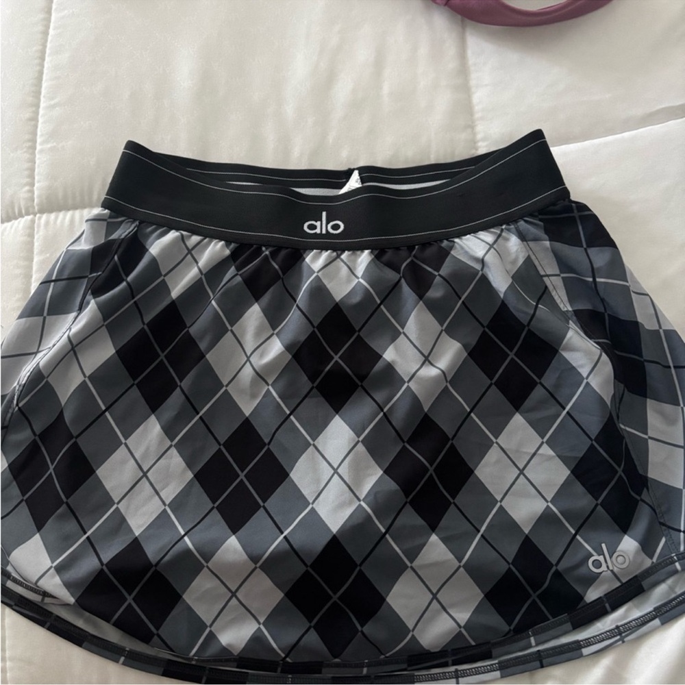 ALO Match Point Argyle Plaid Tennis Skirt XS